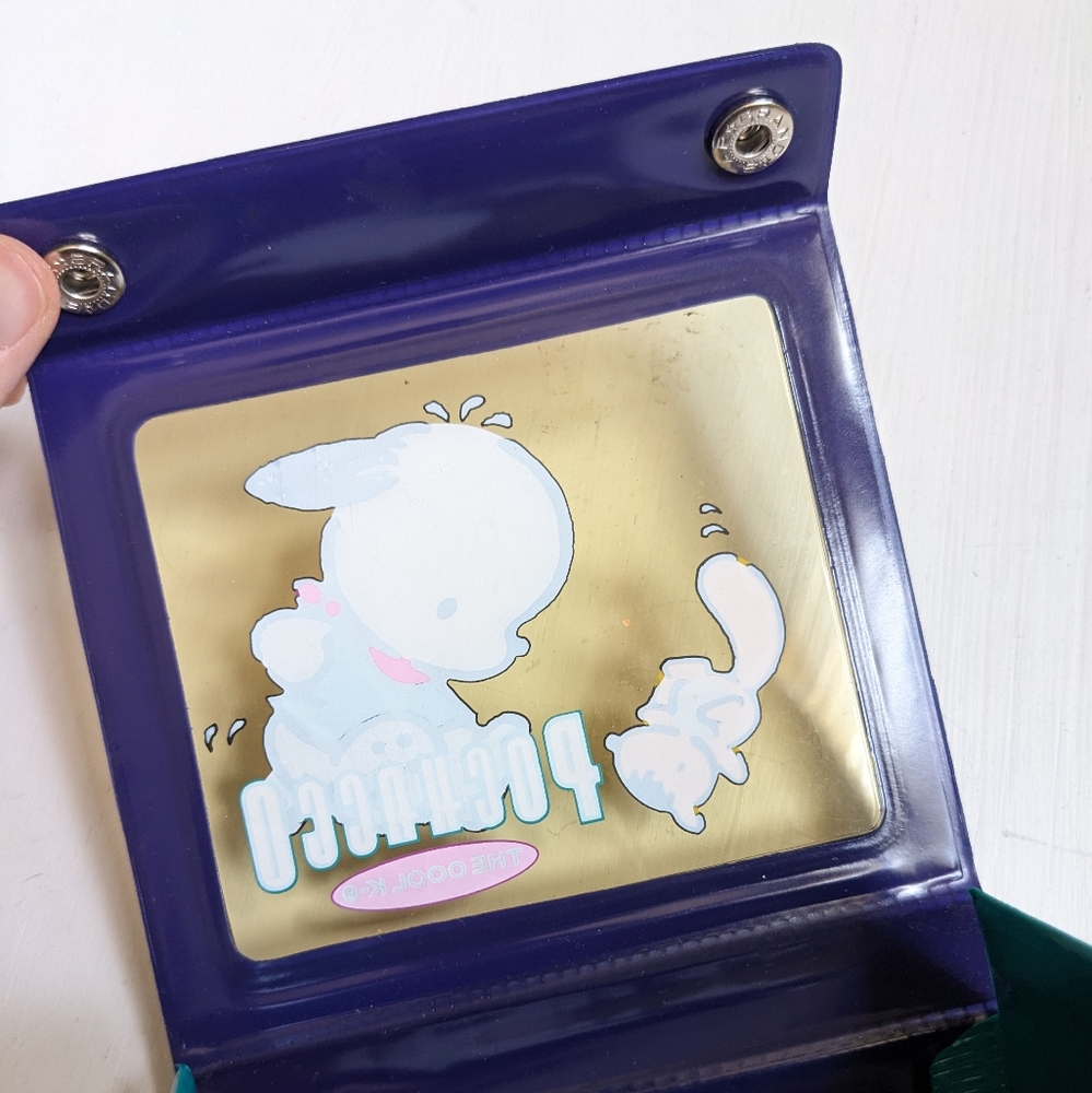 Vintage Pochacco Dog Puppy Sanrio Purple Plastic Vinyl Snap Trinket Box - Picture 4 of 15